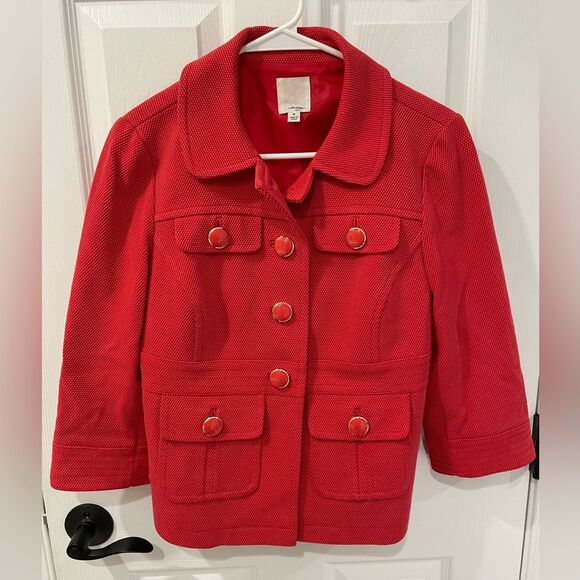 Halogen Jackets & Blazers - Halogen Dark Coral Red 3/4 Sleeve Thick Blazer Jacket Women’s Size M